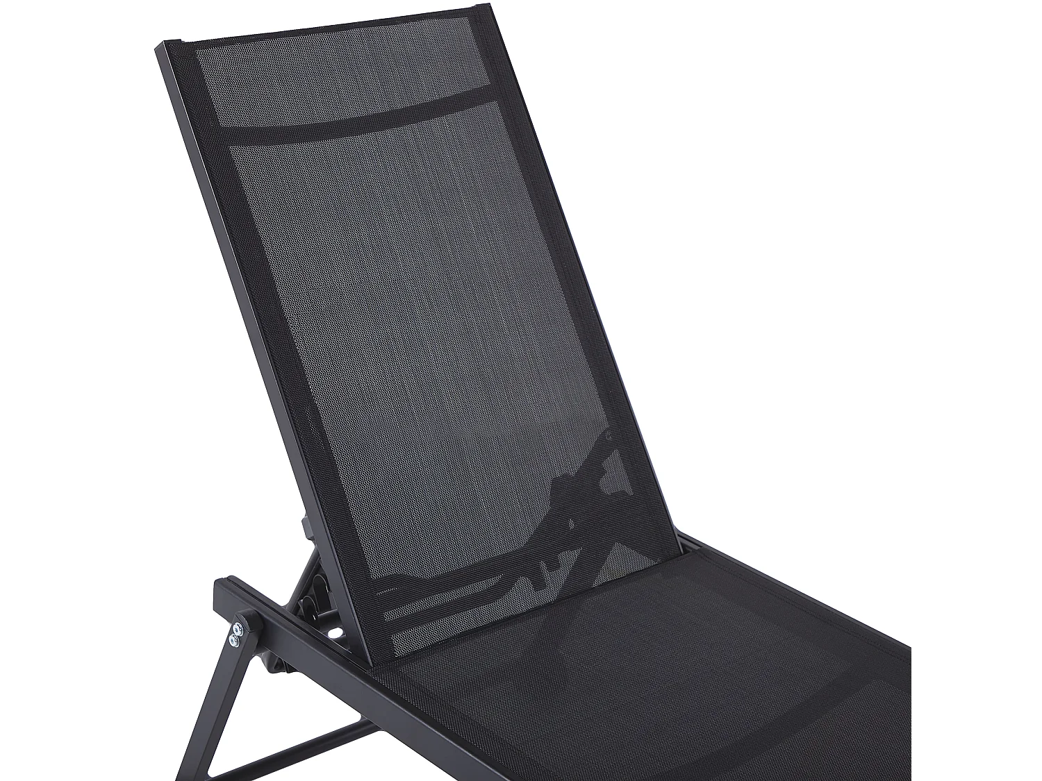 Sonnenliege Gartenliege mit Rollen Aluminium Textilbespannung Schwarz Portofino