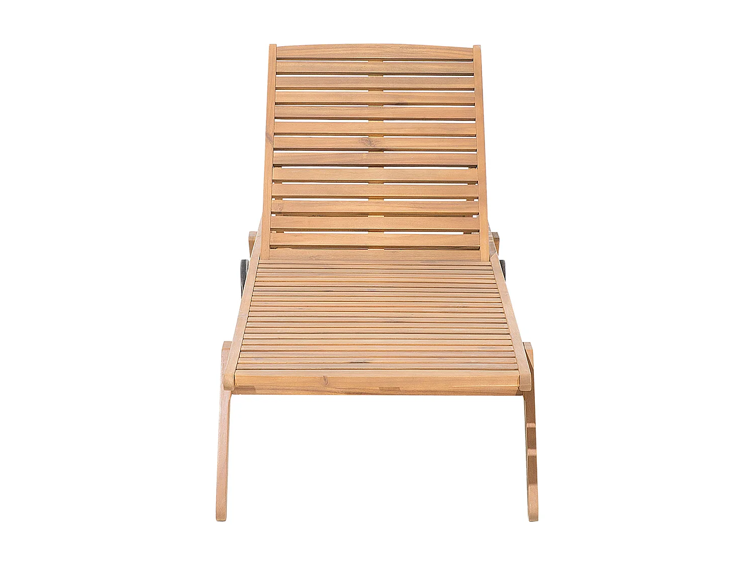 Gartenliege Akazienholz hellbraun verstellbare Rückenlehne rollbar Cesana