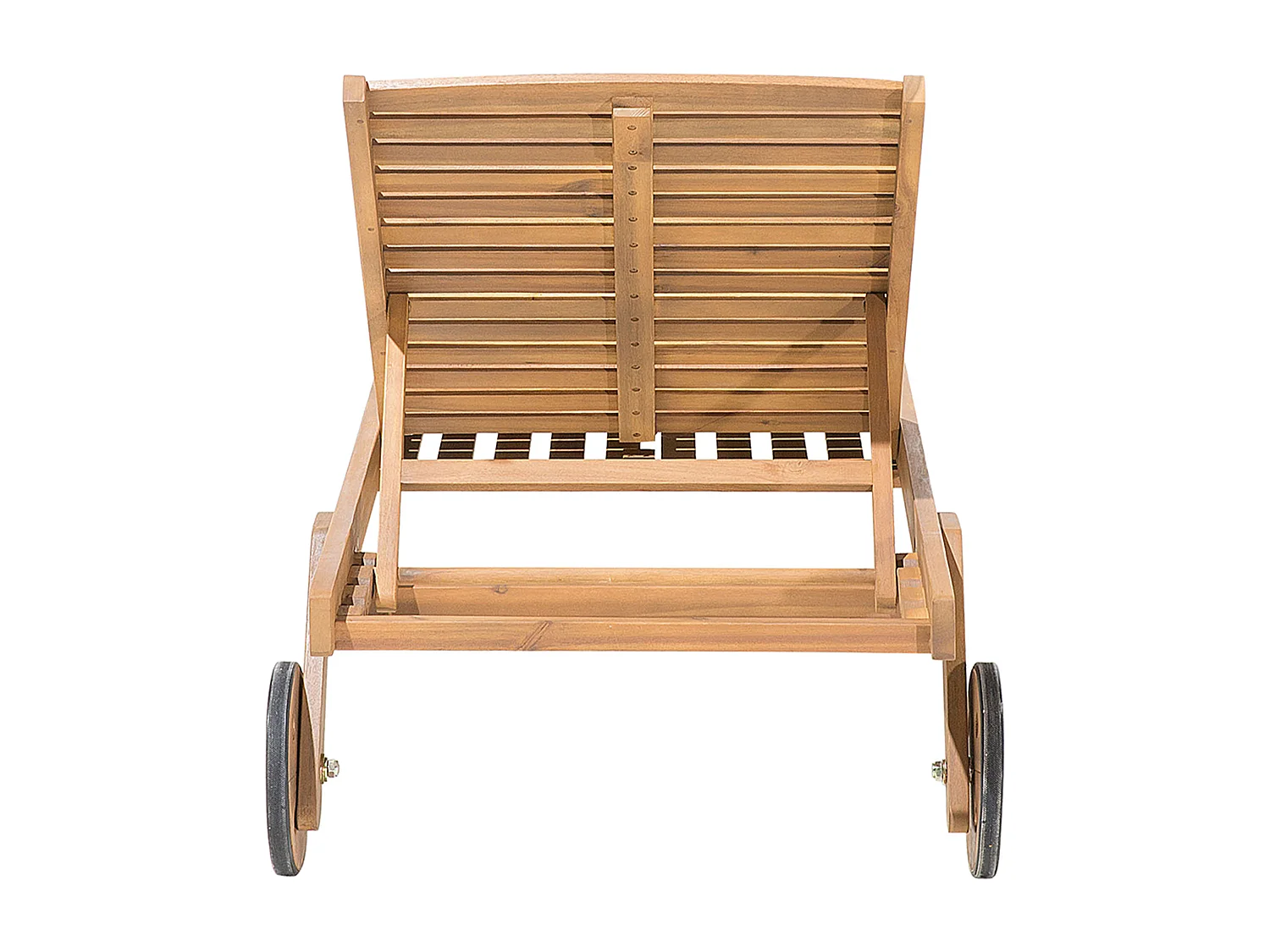 Gartenliege Akazienholz hellbraun verstellbare Rückenlehne rollbar Cesana