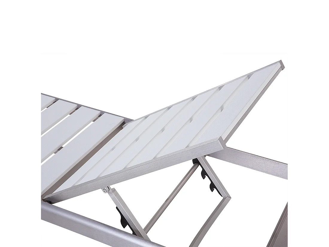 Gartenliege Sonnenliege Relaxliege Kunstholz verstellbare Rückenlehne Weiß