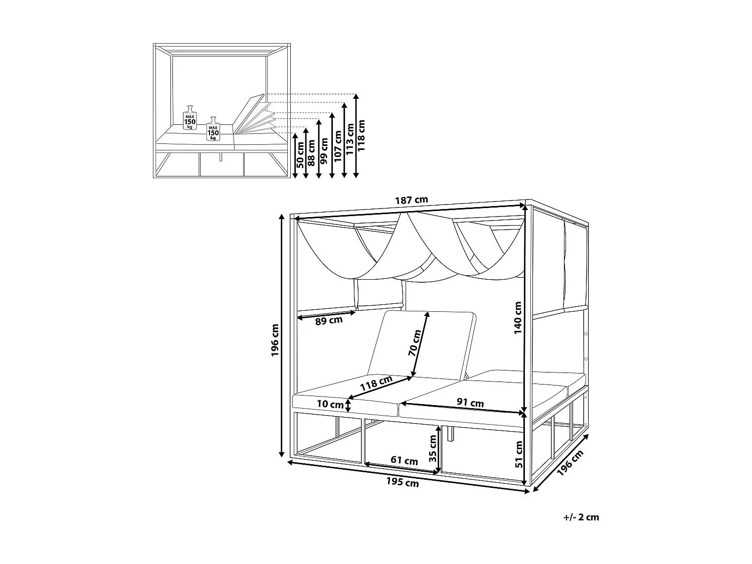 Loungefauteuil Metaal Wit PALLANZA