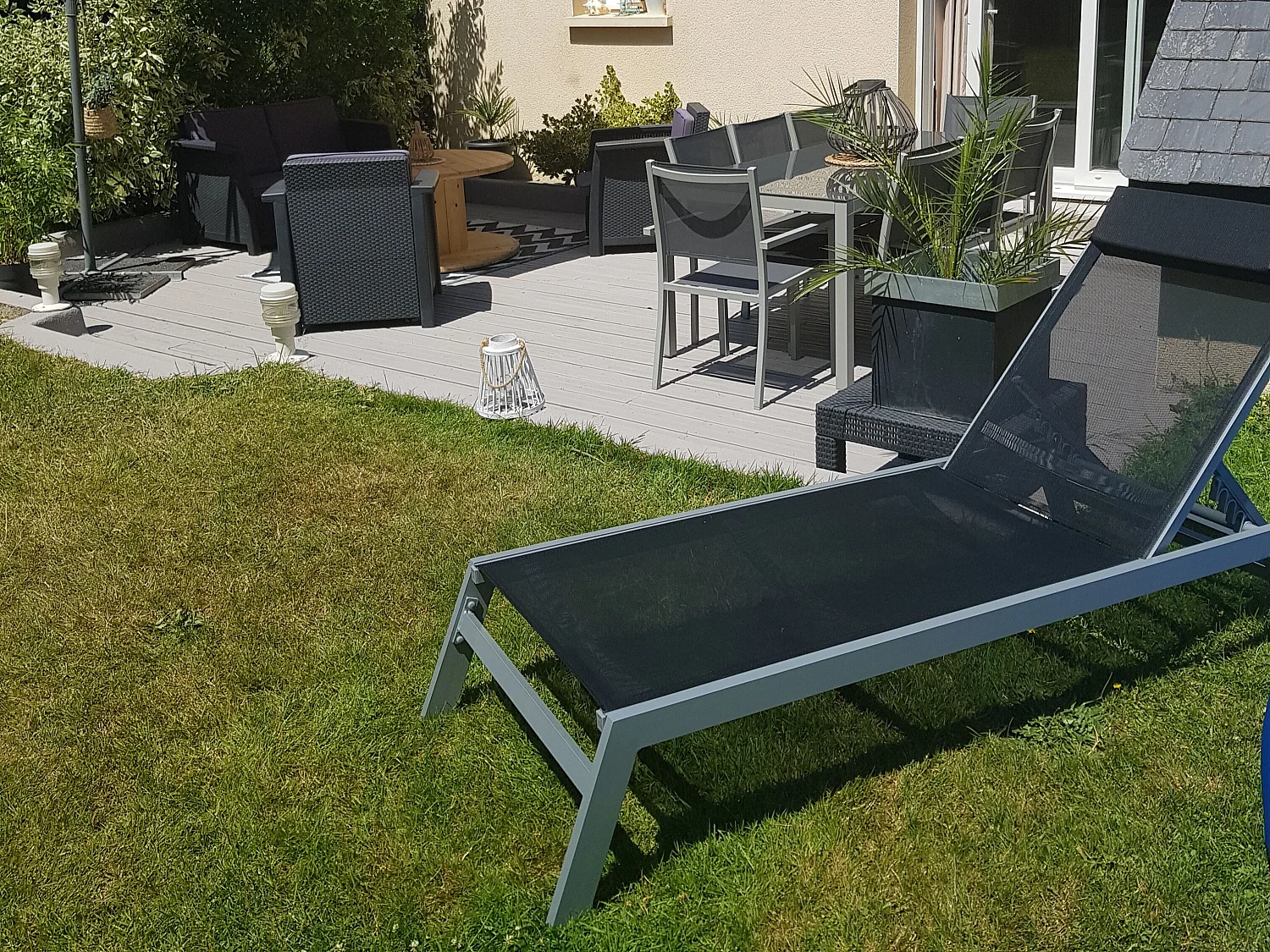 Sonnenliege CATANIA Metall Schwarz