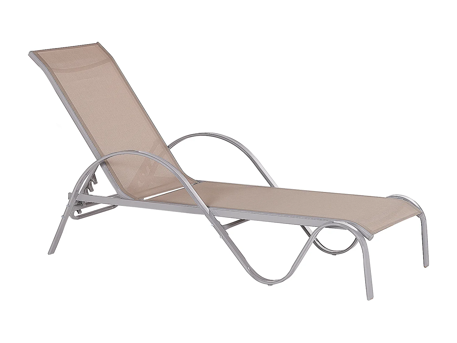 Leżak ogrodowy PROCIDA Rozkładany Metal Jasnobrązowy
