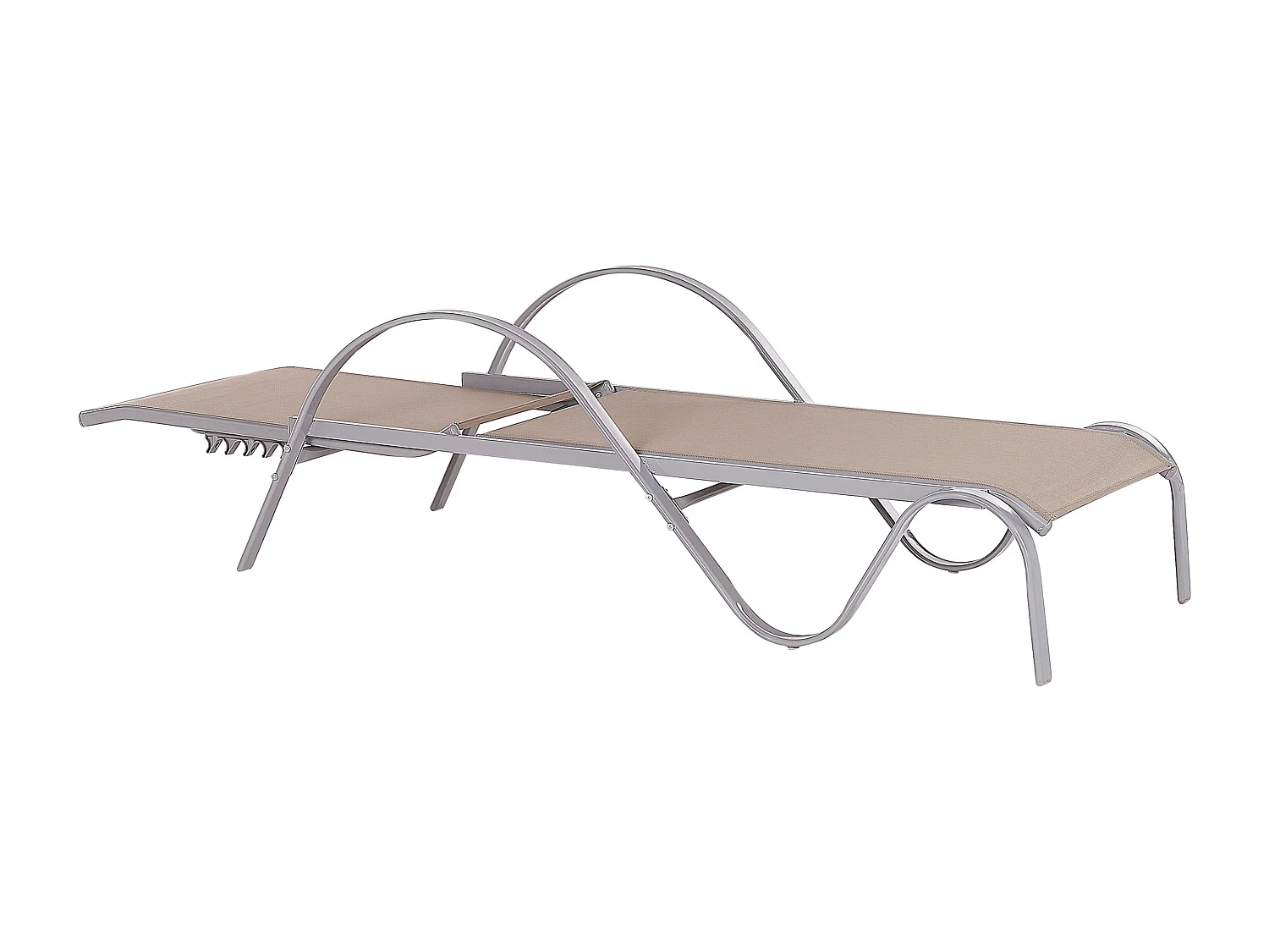 Leżak ogrodowy PROCIDA Rozkładany Metal Jasnobrązowy