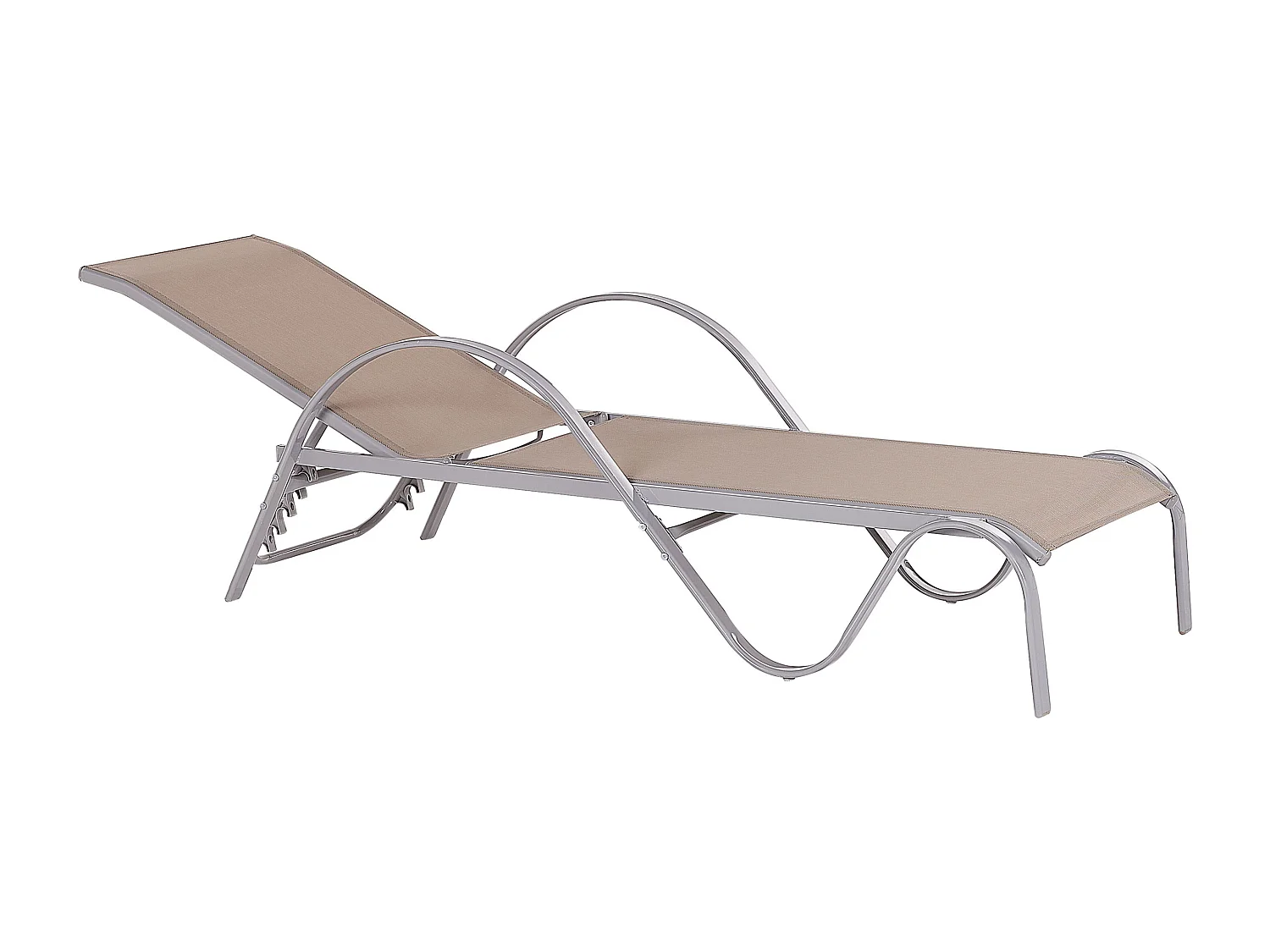 Leżak ogrodowy PROCIDA Rozkładany Metal Jasnobrązowy
