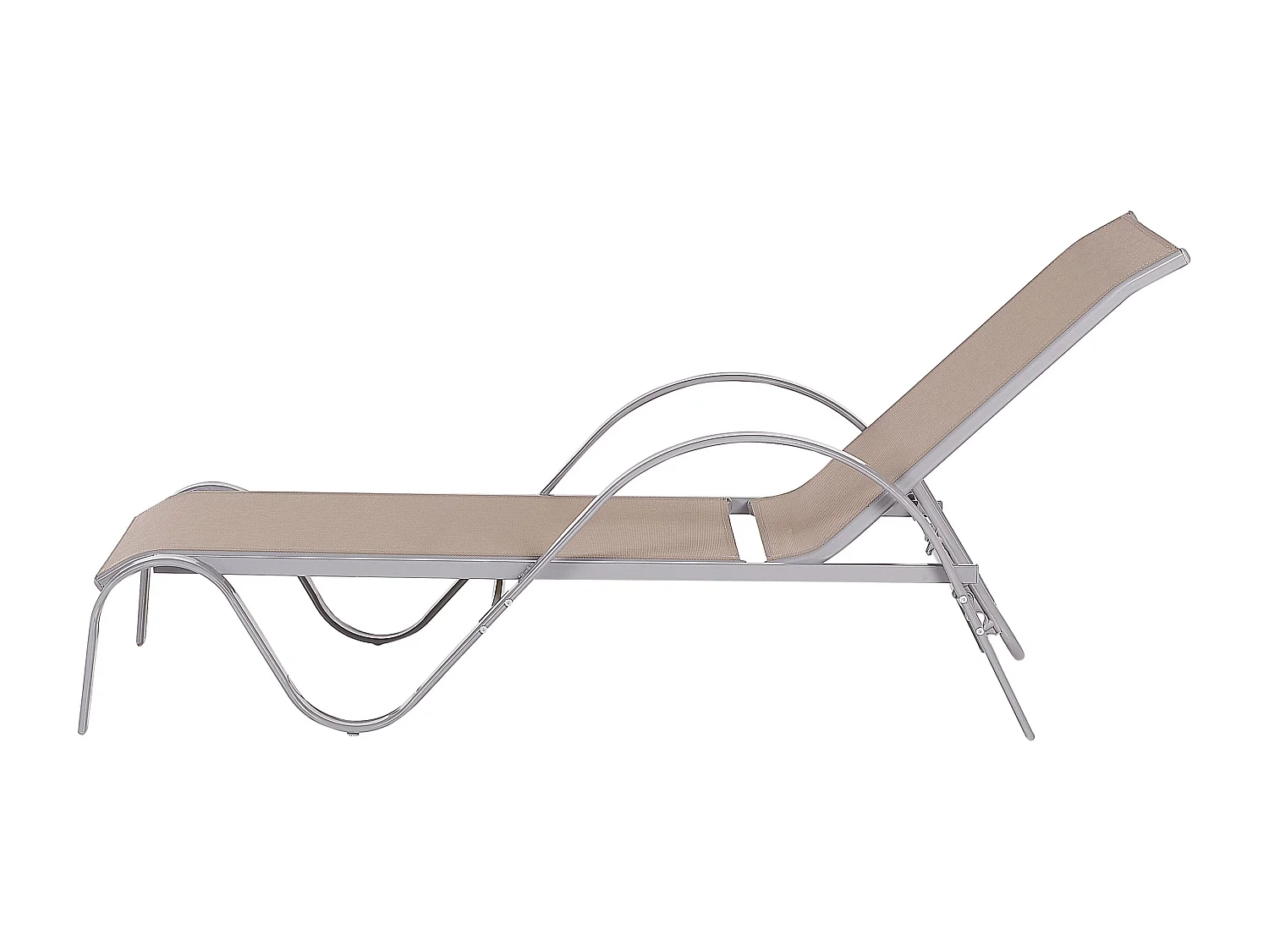 Leżak ogrodowy PROCIDA Rozkładany Metal Jasnobrązowy