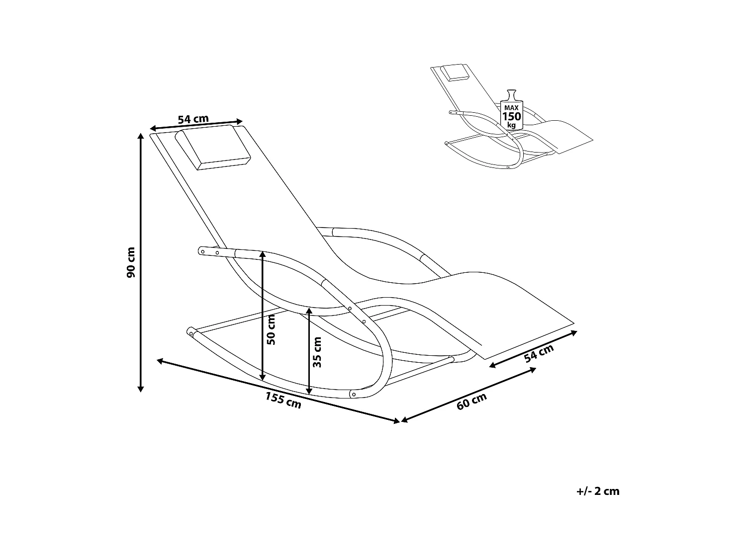 Leżak ogrodowy bujany CARANO II Metal Beżowy