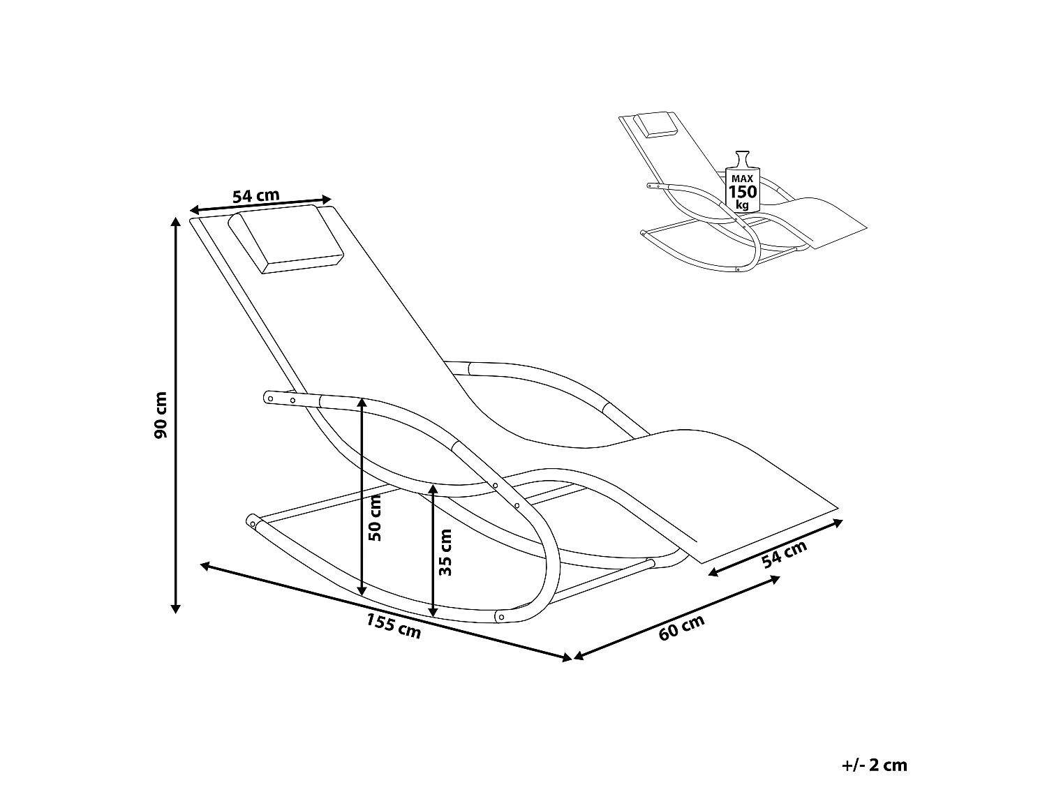Transat à bascule CARANO II Métal Beige