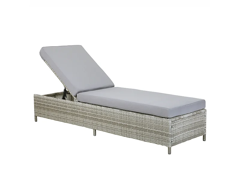 Lettino Prendisole con Cuscino TURIN Grigio