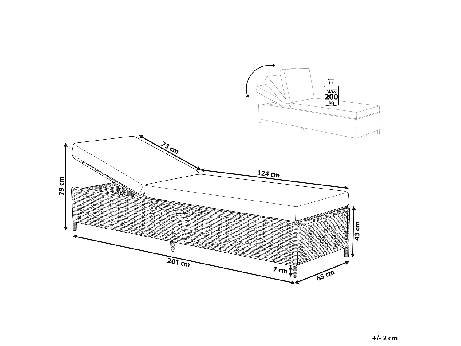 Transat avec coussin TURIN Gris