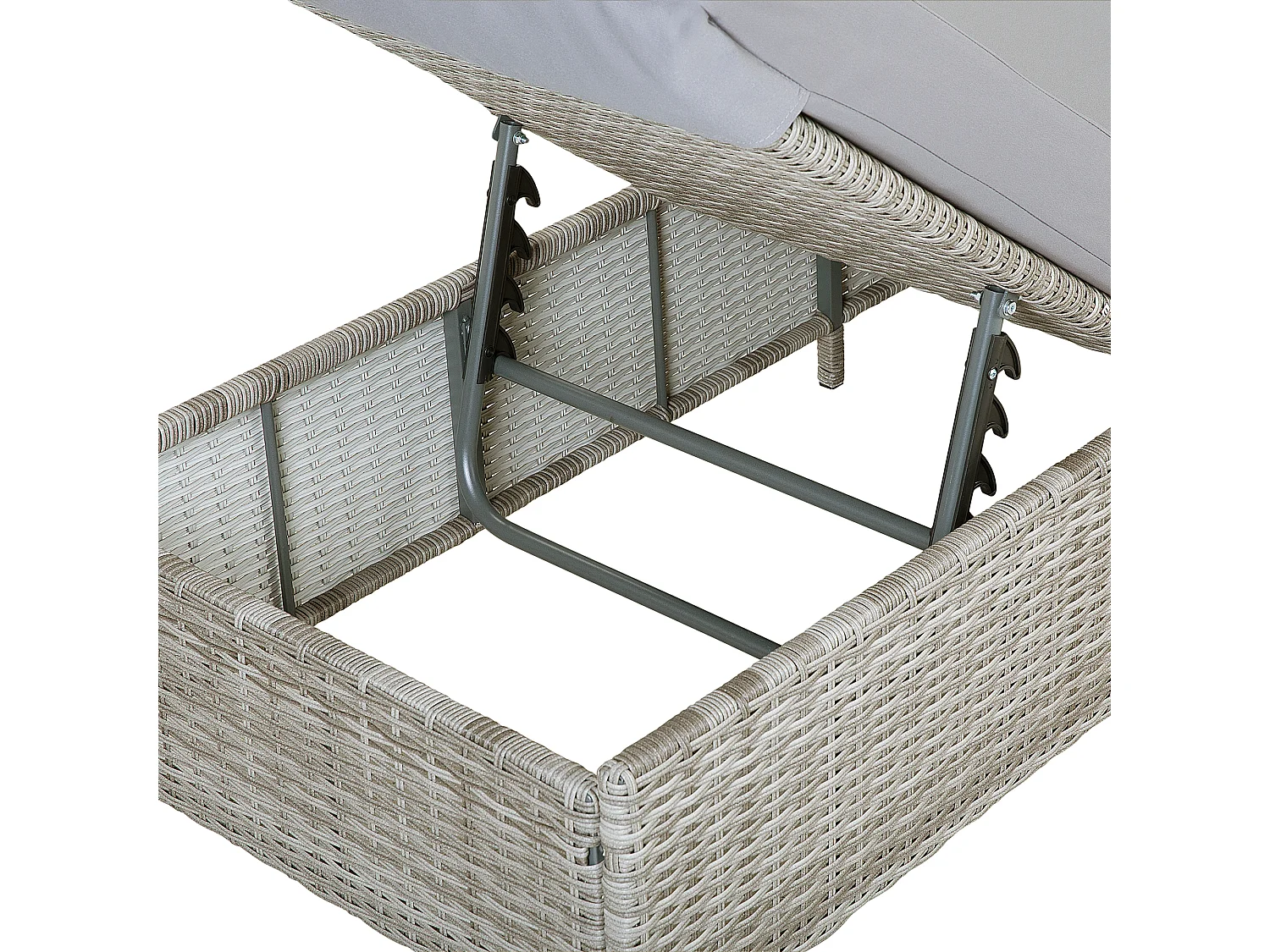 Lettino Prendisole con Cuscino TURIN Grigio