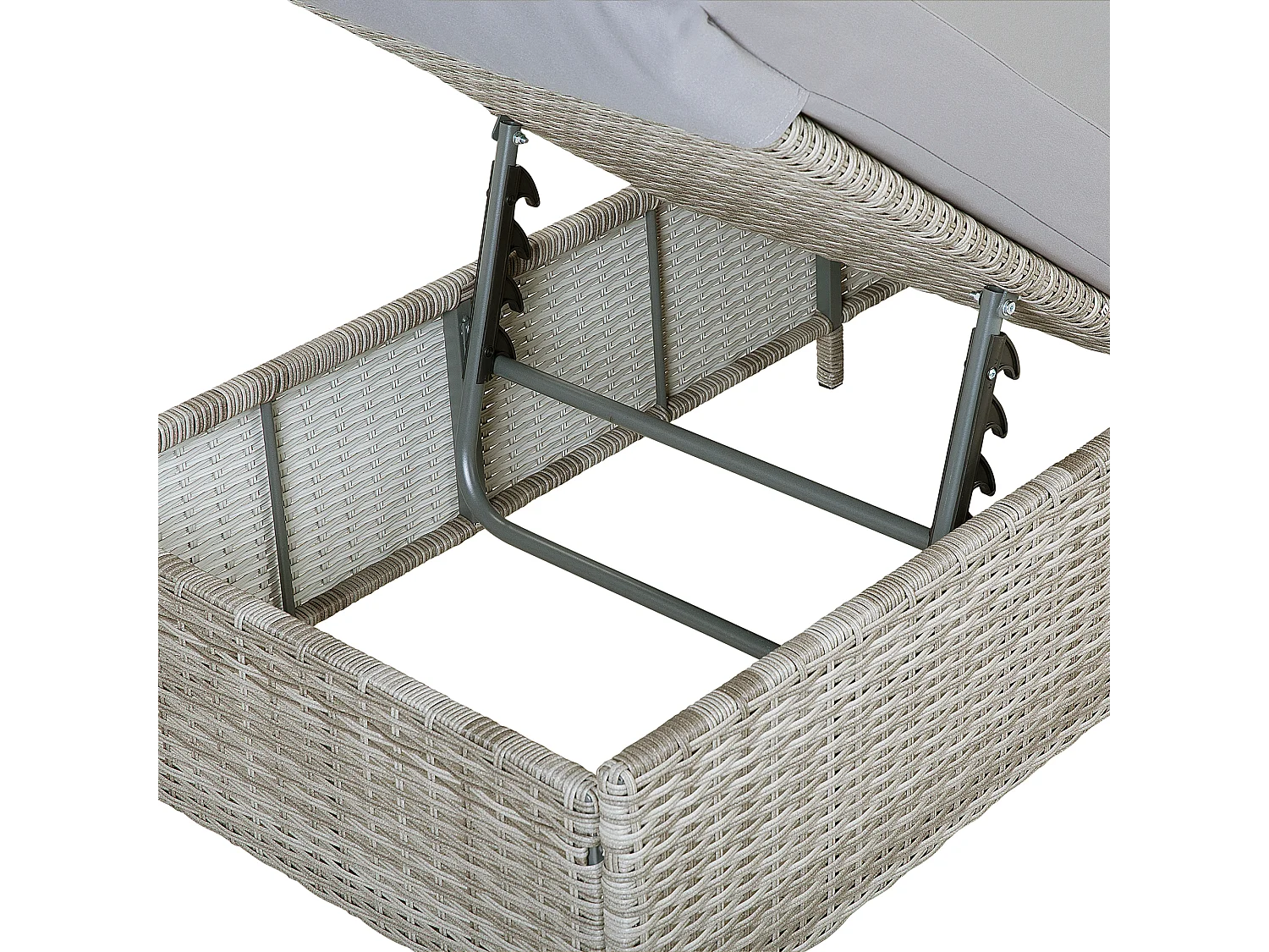 Ligstoel met kussen TURIN Grijs