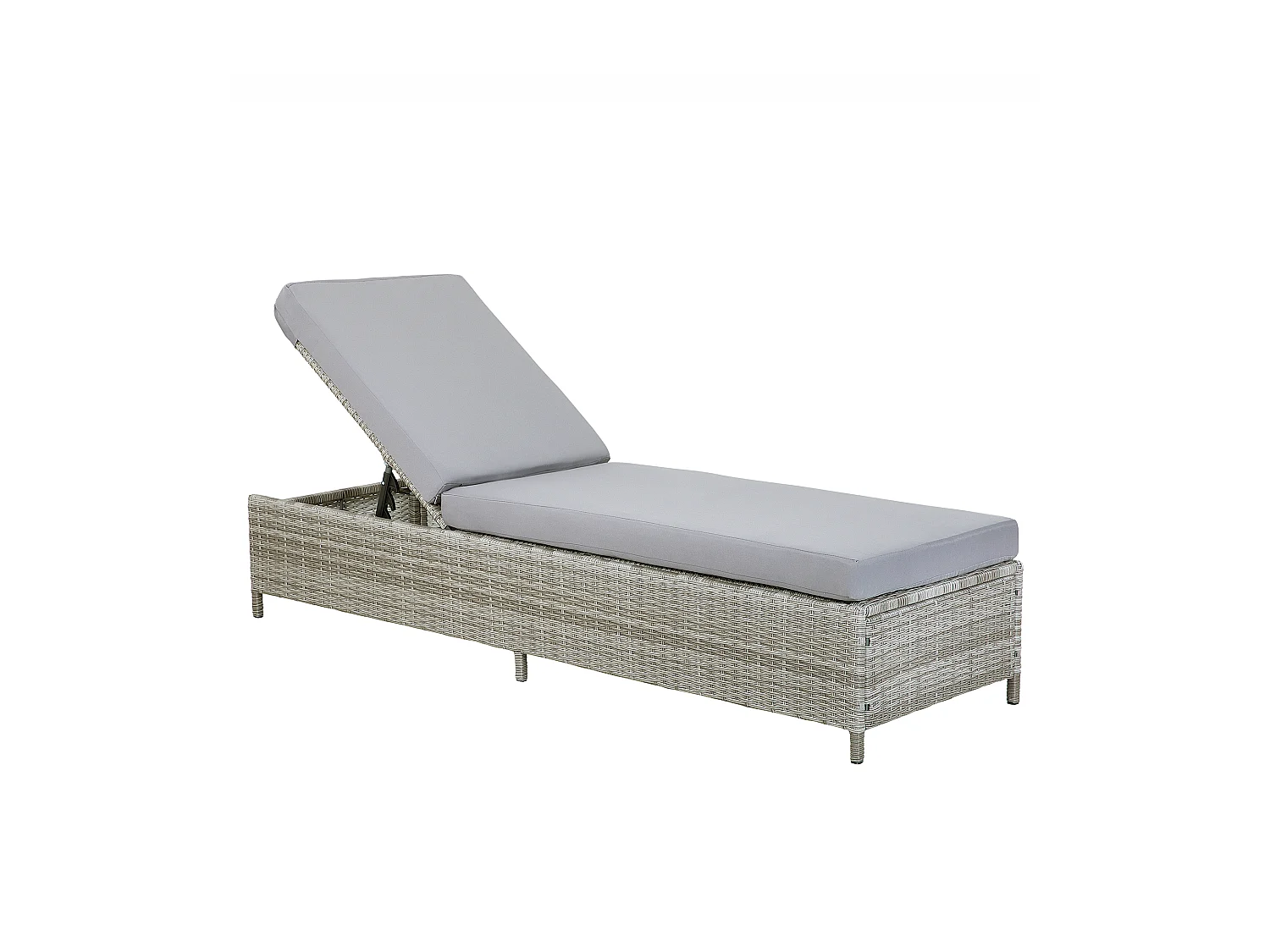 Rattanliege Gartenliege Loungeliege Relaxliege Terrassenliege grau Turin II