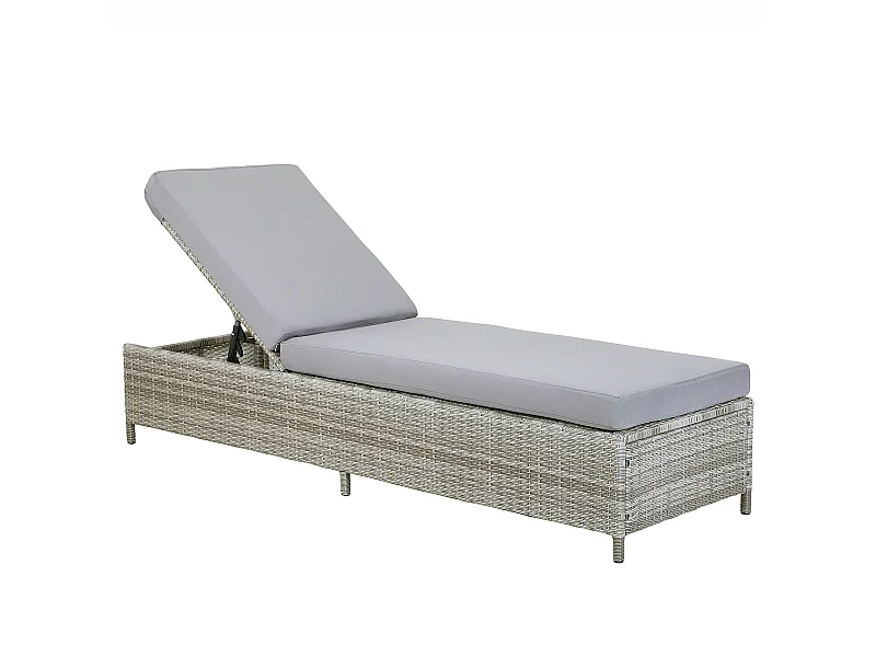 Lettino Prendisole con Cuscino TURIN Grigio