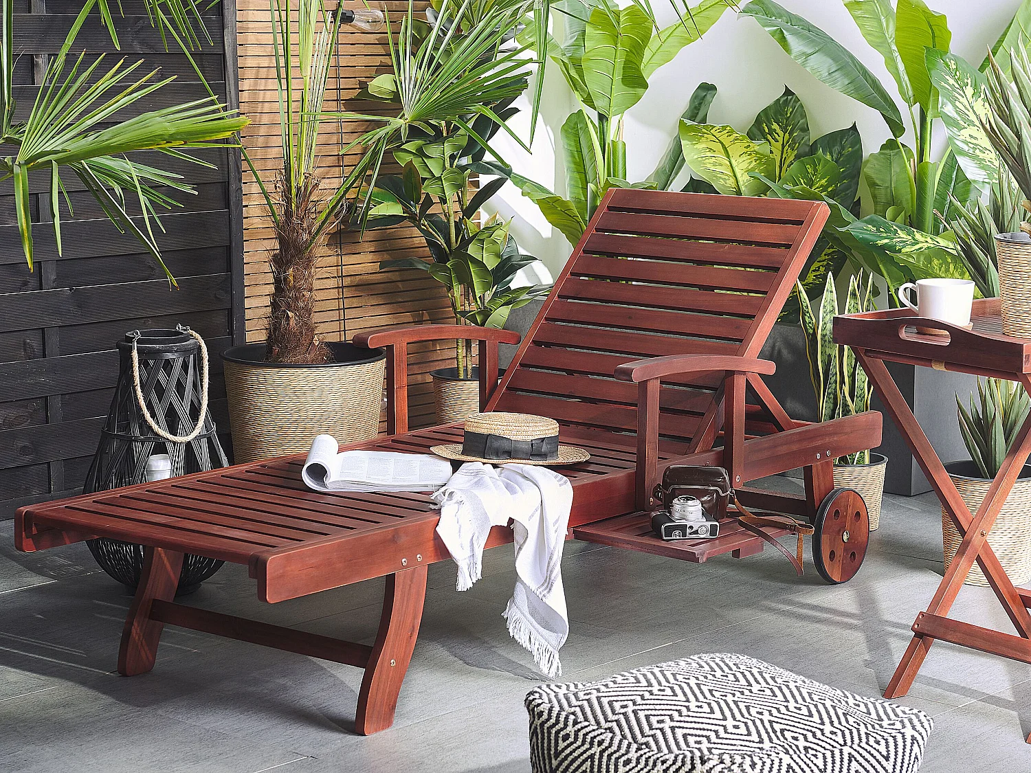 Ligstoel TOSCANA Acaciahout Donkerbruin