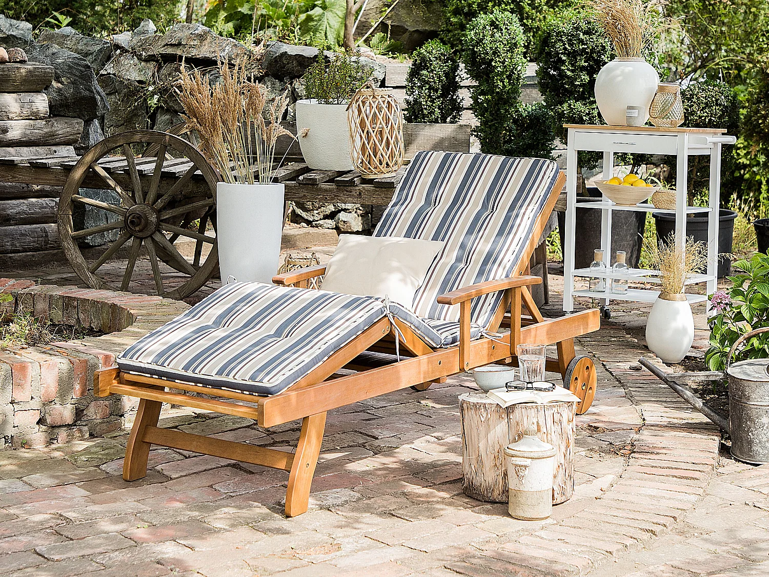 Transat avec coussin JAVA Acacia Bleu foncé