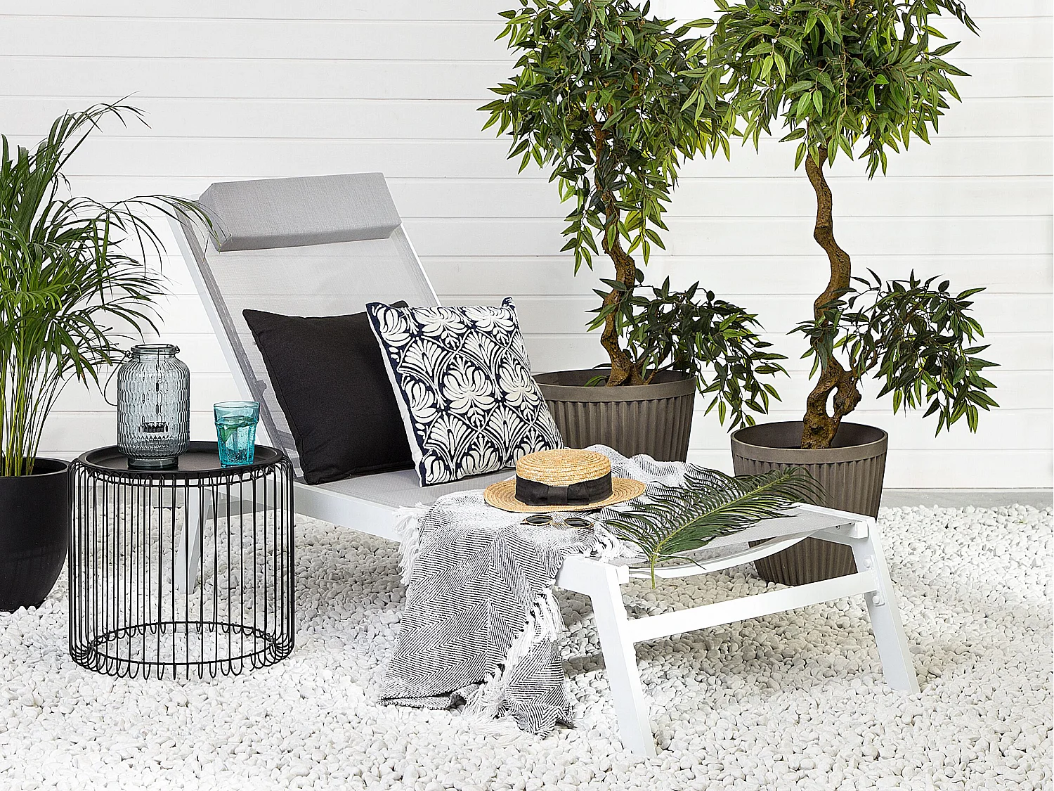 Gartenliege Liegestuhl Sonnenliege Relaxliege Grau Aluminium Polyester Catania