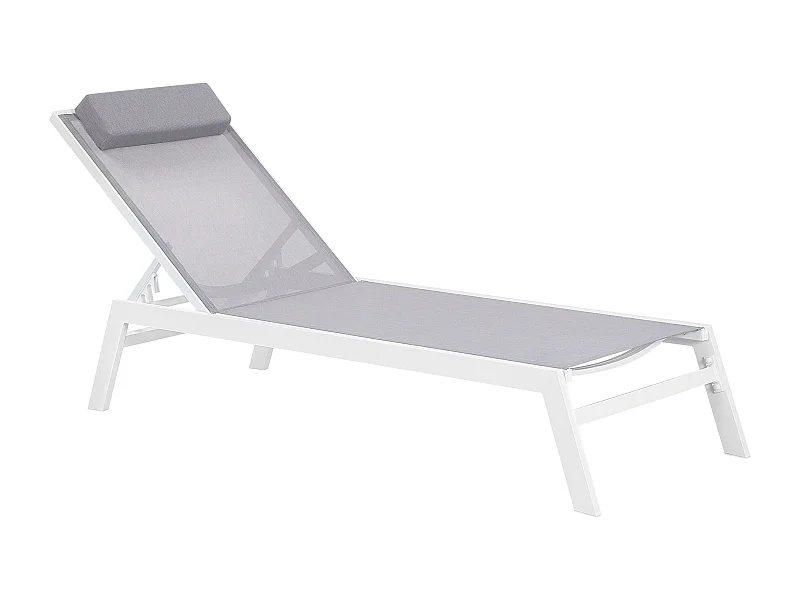 Gartenliege Liegestuhl Sonnenliege Relaxliege Grau Aluminium Polyester Catania