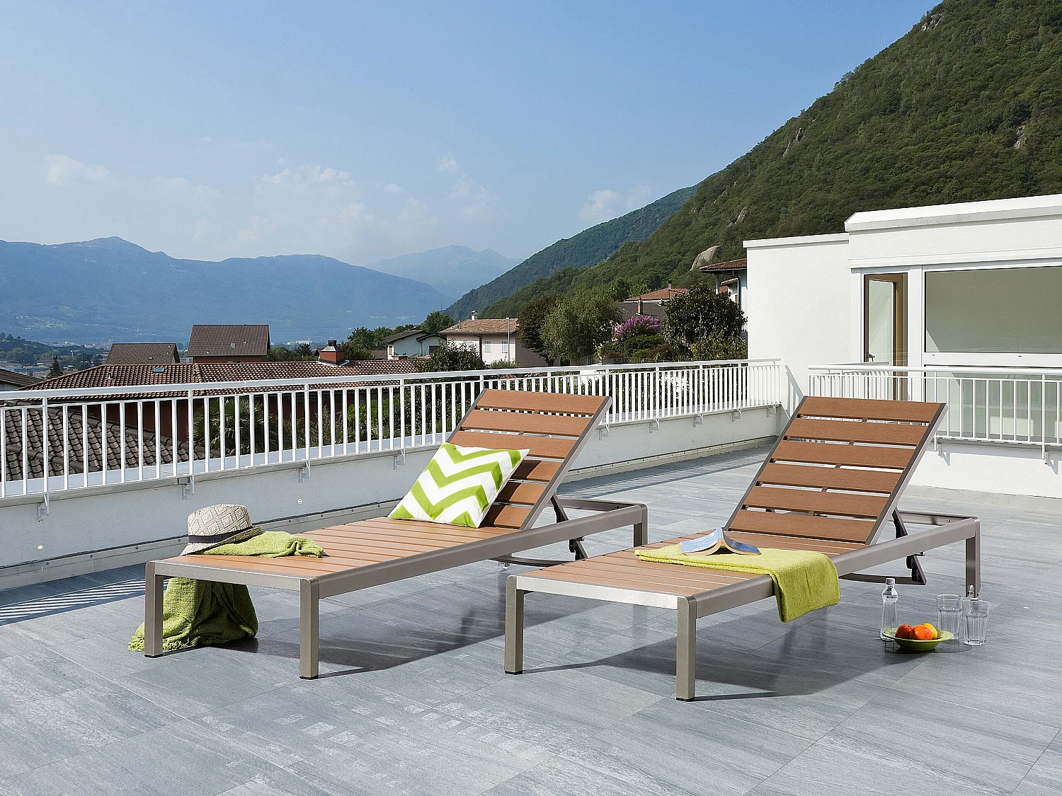 Leżak ogrodowy NARDO Rozkładany Metal Brązowy