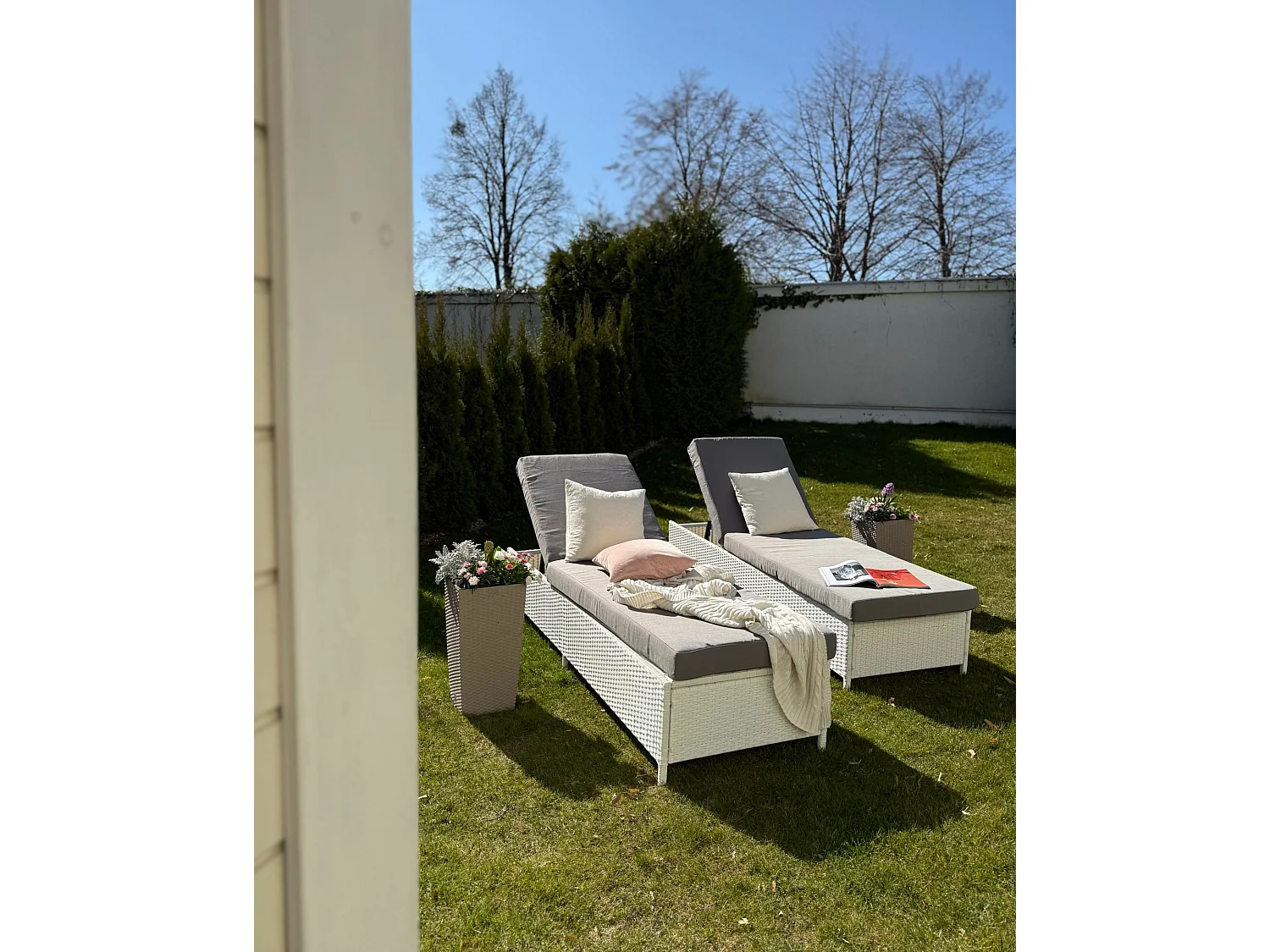 Transat avec coussin TURIN Blanc