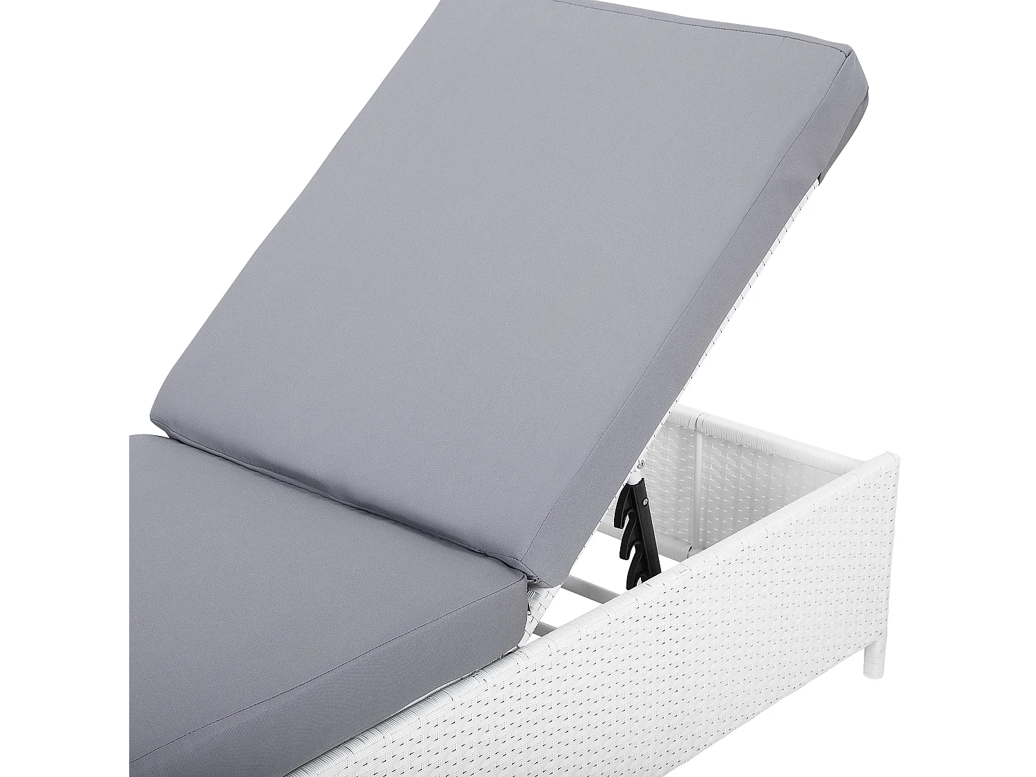 Leżak ogrodowy z poduszką TURIN Rozkładany Technorattan Biały