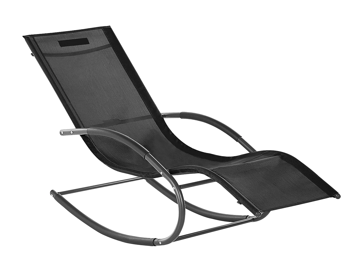 Leżak ogrodowy bujany CARANO II Metal Czarny