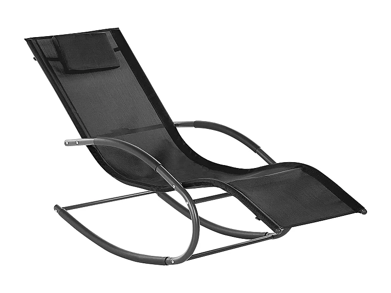 Gartenliege Schaukelliege Liegestuhl Sonnenliege Polyester Schwarz Carano II