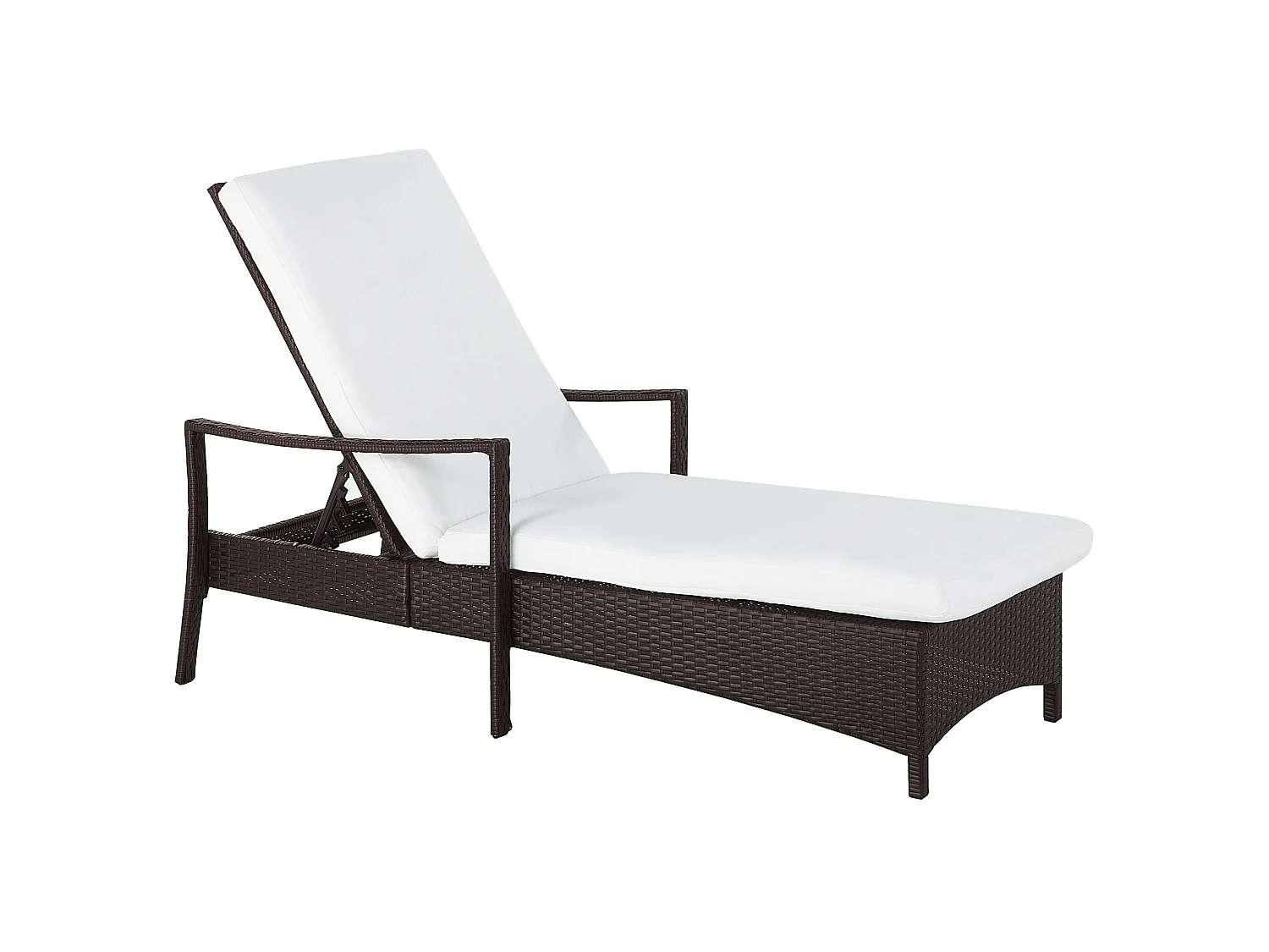 Sonnenliege mit Kissen VASTO Polyrattan Braun