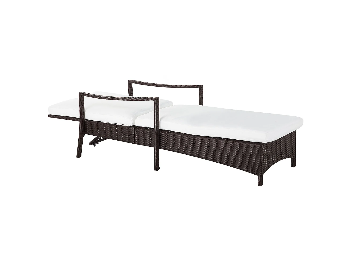 Sonnenliege mit Kissen VASTO Polyrattan Braun
