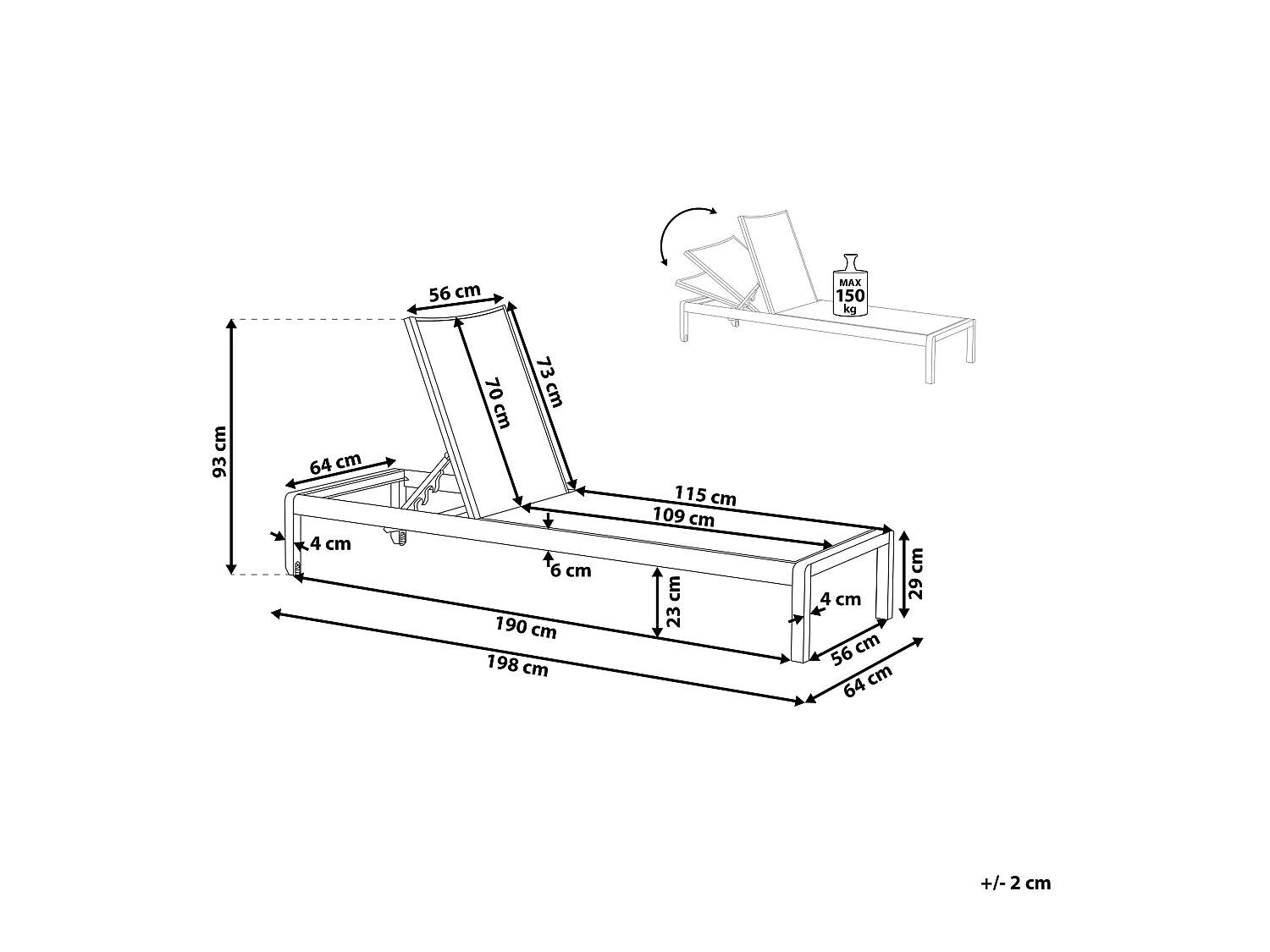 Transat FOSSATO Métal Noir