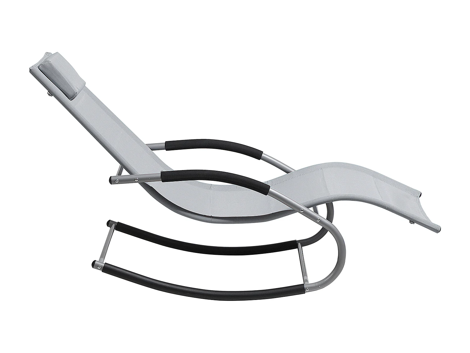 Leżak ogrodowy bujany CARANO Metal Szary