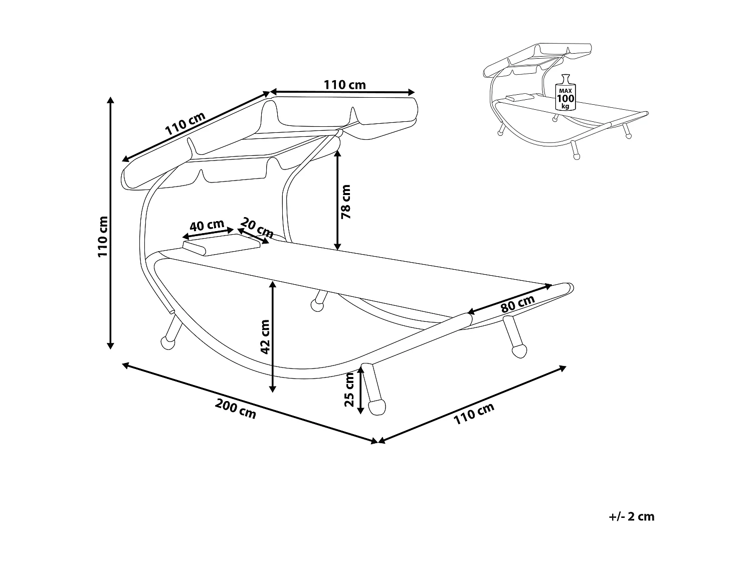 Transat TERNO Métal Gris