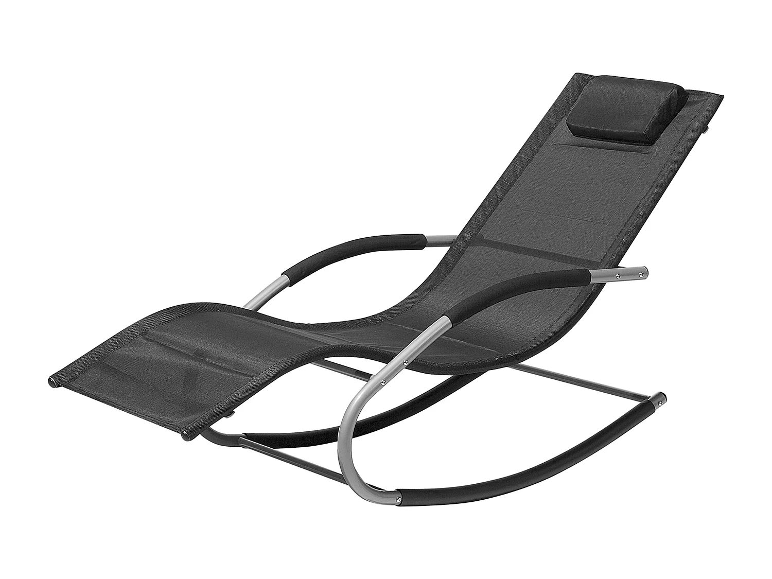Lettino Prendisole a Dondolo CARANO Metallo Nero