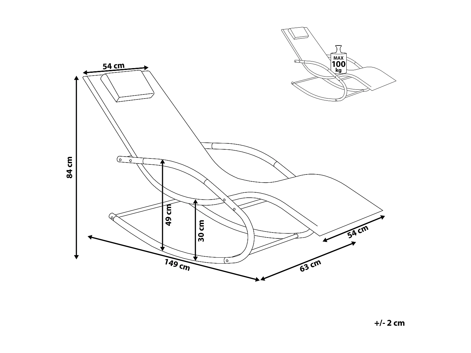 Moderner Gartenstuhl Schaukelfunktion Polyester schwarz Carano