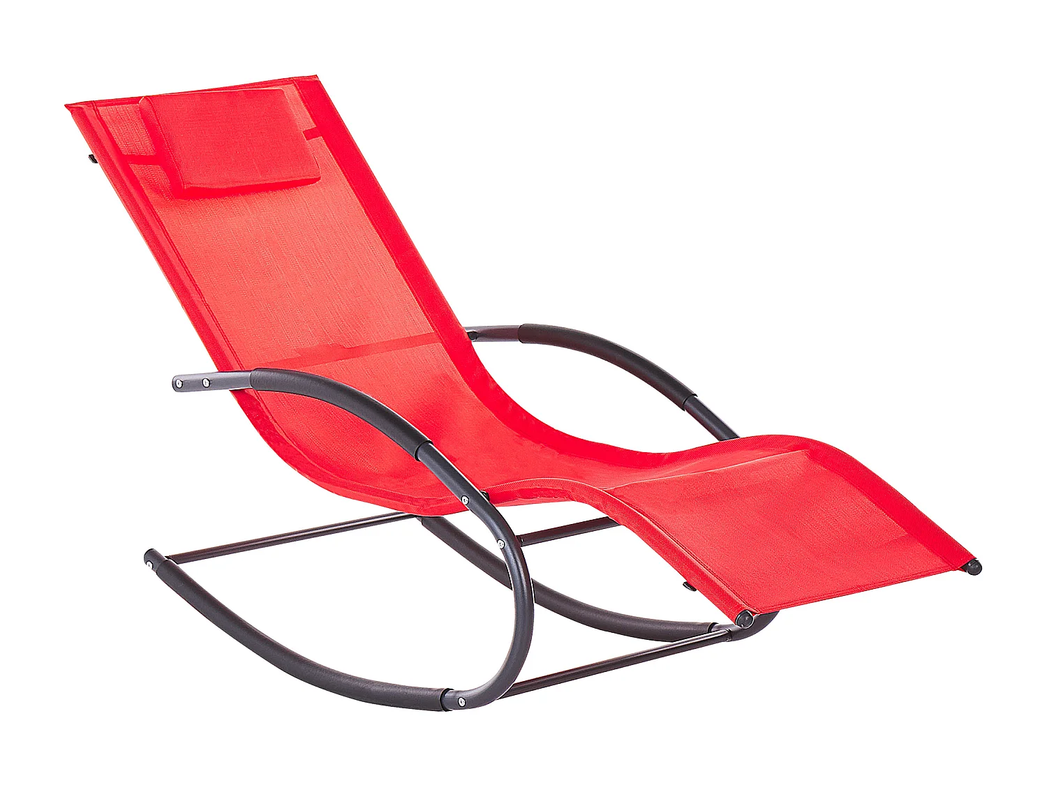 Leżak ogrodowy bujany CARANO II Metal Czerwony