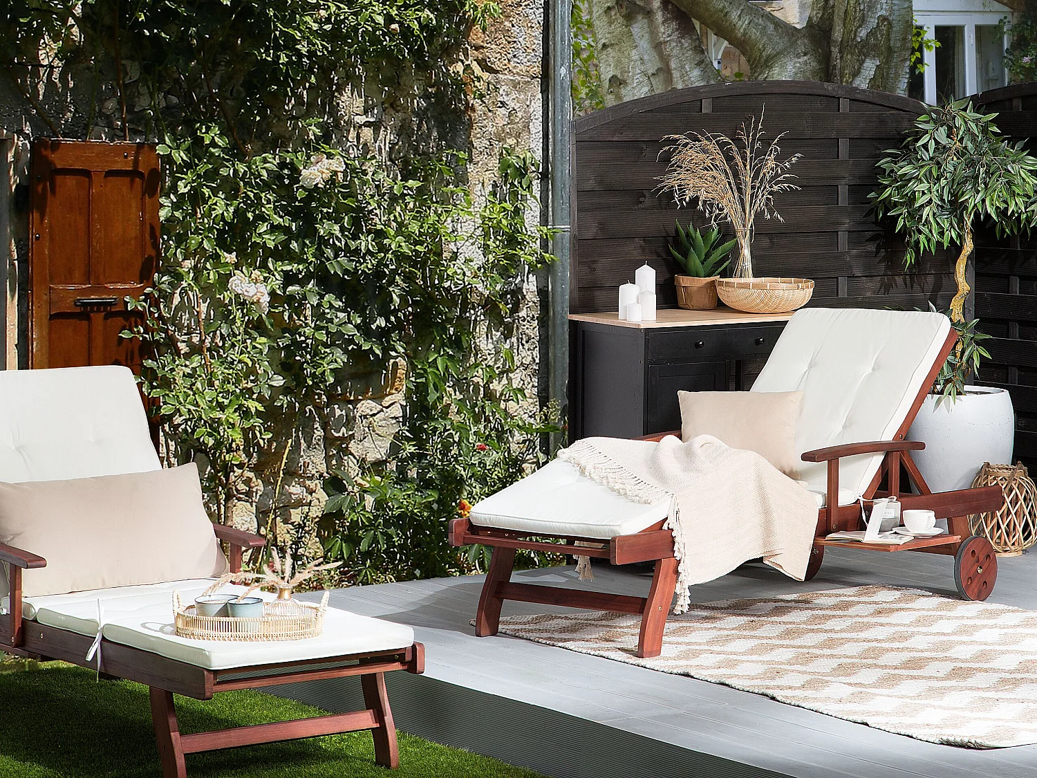 Transat avec coussin TOSCANA Acacia Blanc cassé