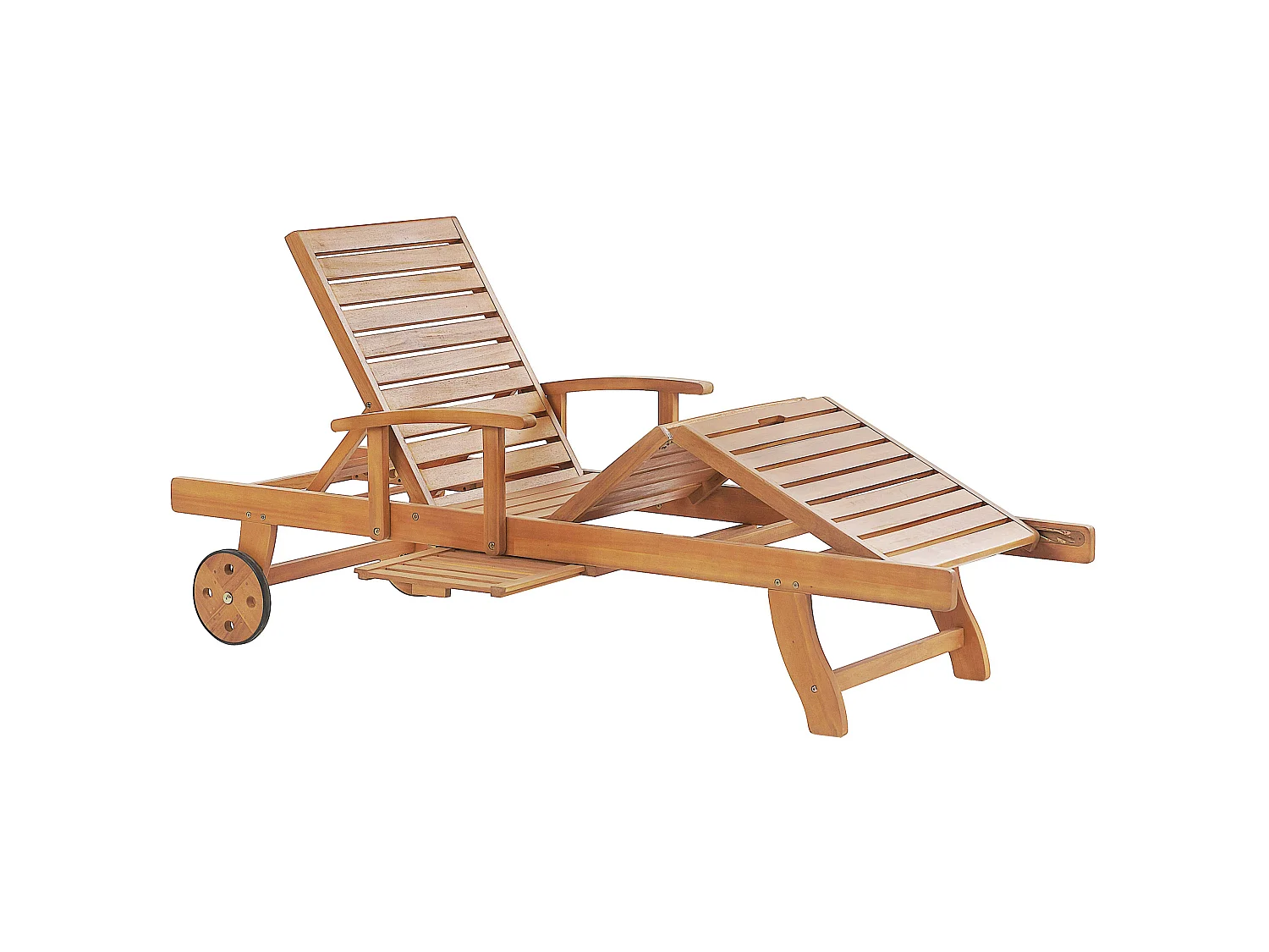 Lettino Prendisole con Cuscino JAVA Legno d'acacia Bianco sporco