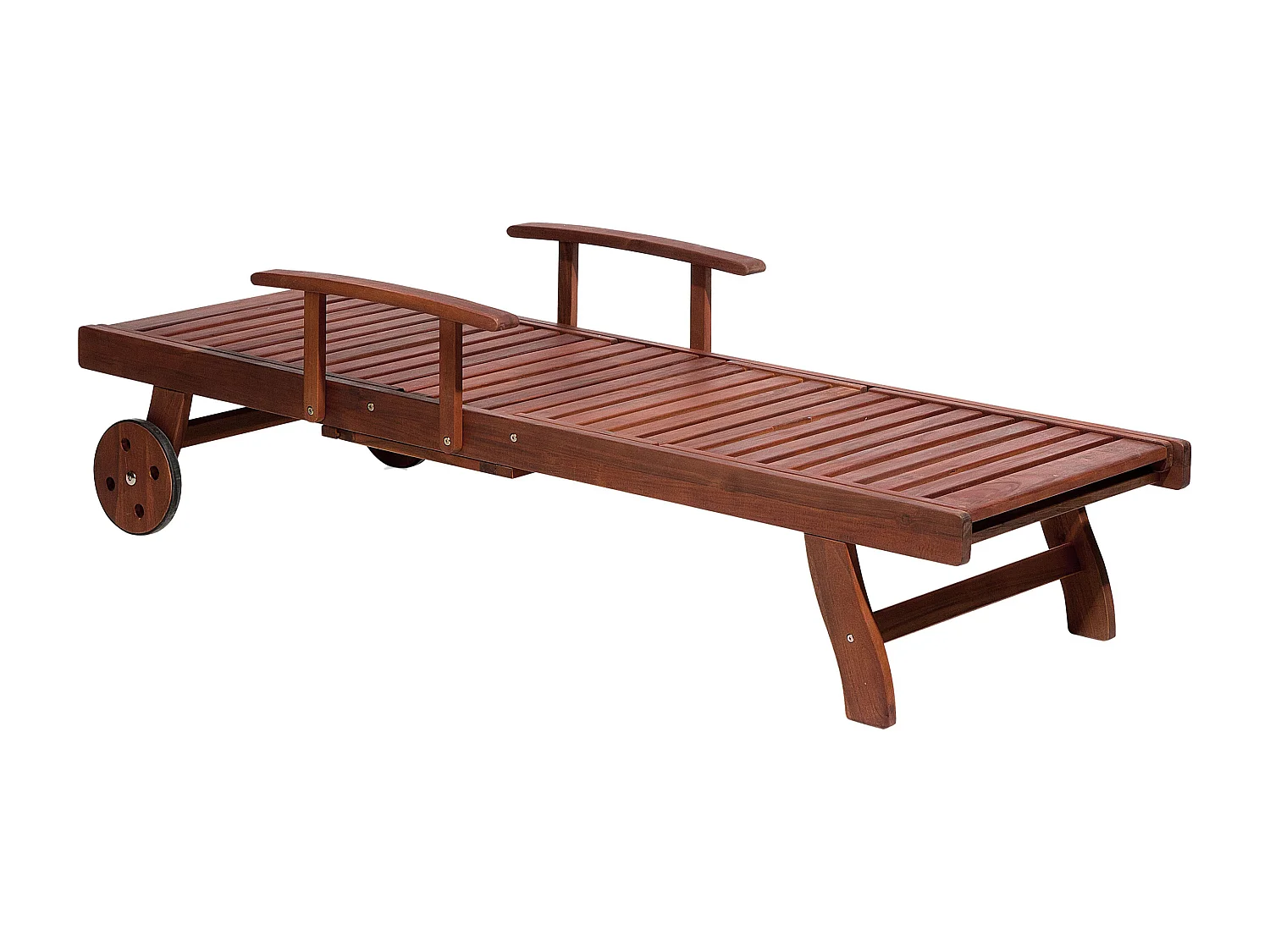 Gartenliege Rollenliege Sonnenliege Akazienholz Auflage in Terracotta Toscana