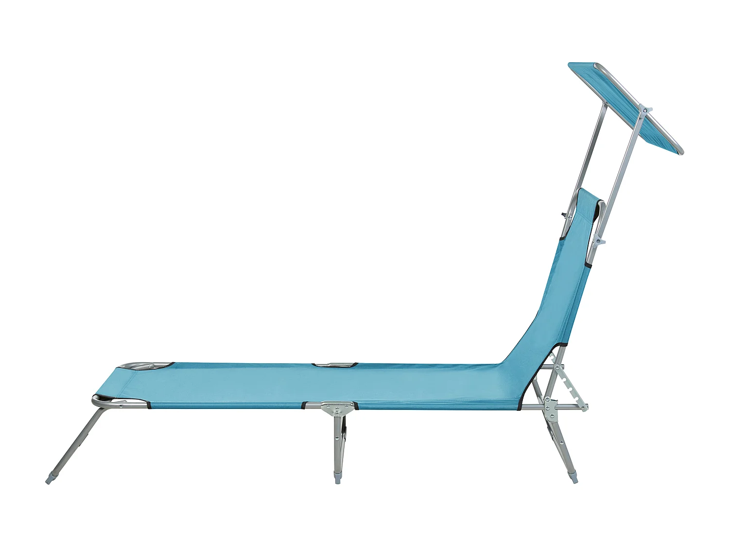 Gartenliege Sonnenliege Sonnendach Strandliege Verstellbar Stahl/Polyester Blau