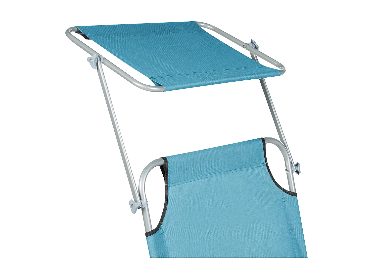 Gartenliege Sonnenliege Sonnendach Strandliege Verstellbar Stahl/Polyester Blau