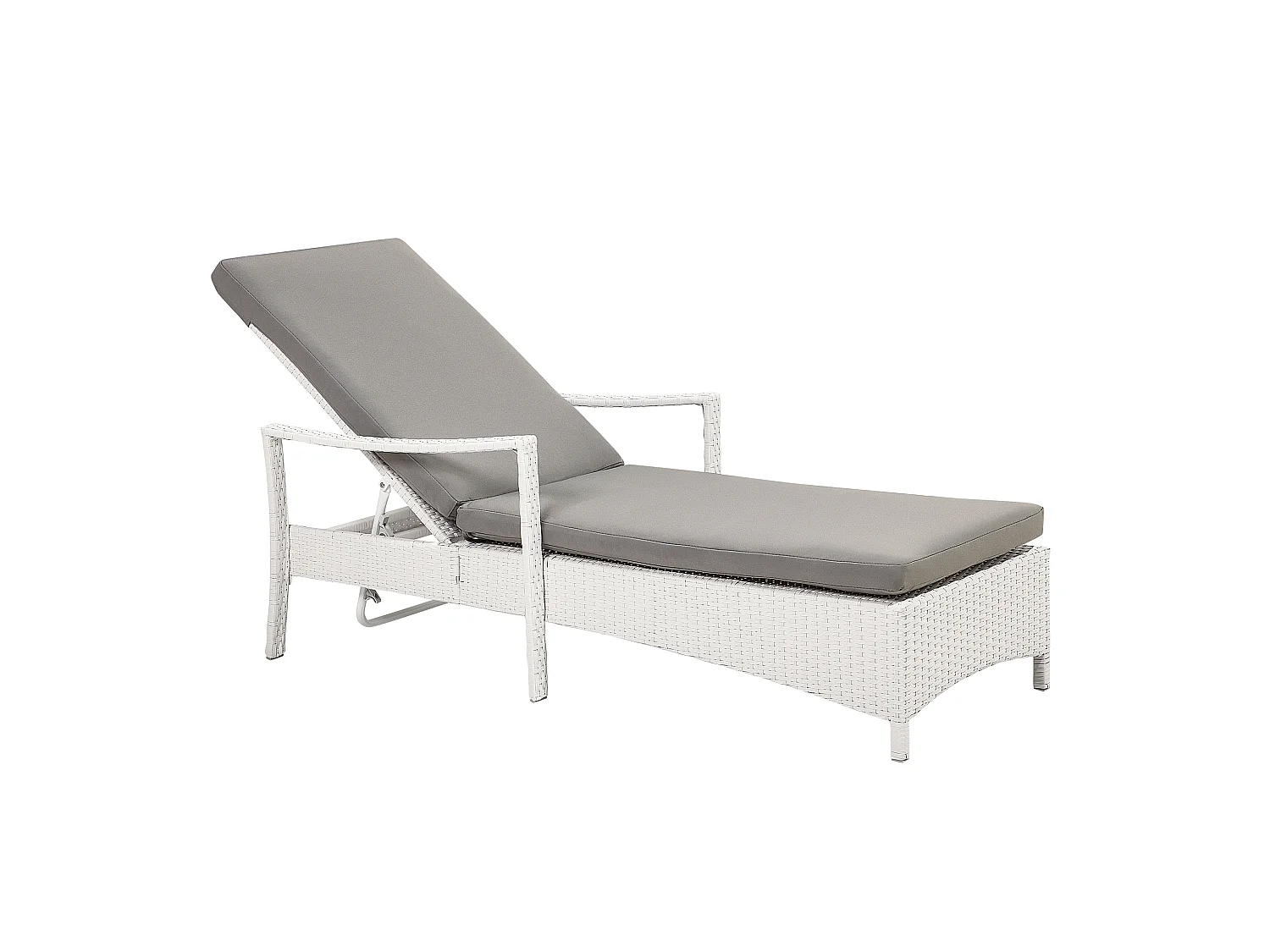 Sonnenliege mit Kissen VASTO Polyrattan Weiss