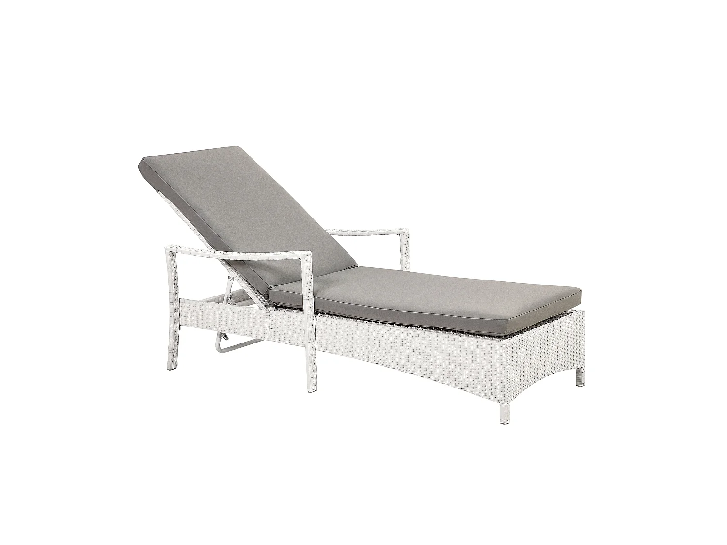 Sonnenliege mit Kissen VASTO Polyrattan Weiss