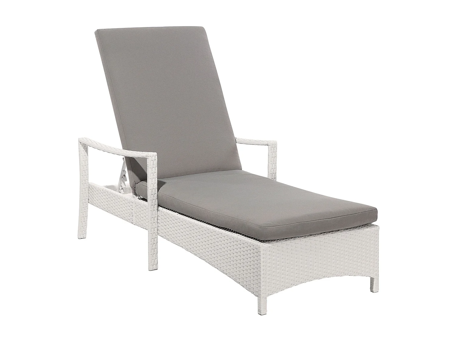 Sonnenliege mit Kissen VASTO Polyrattan Weiss