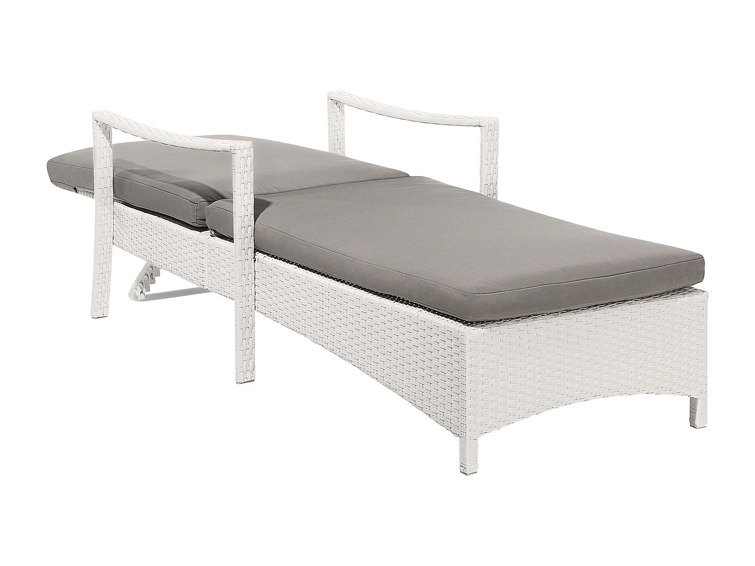 Sonnenliege mit Kissen VASTO Polyrattan Weiss