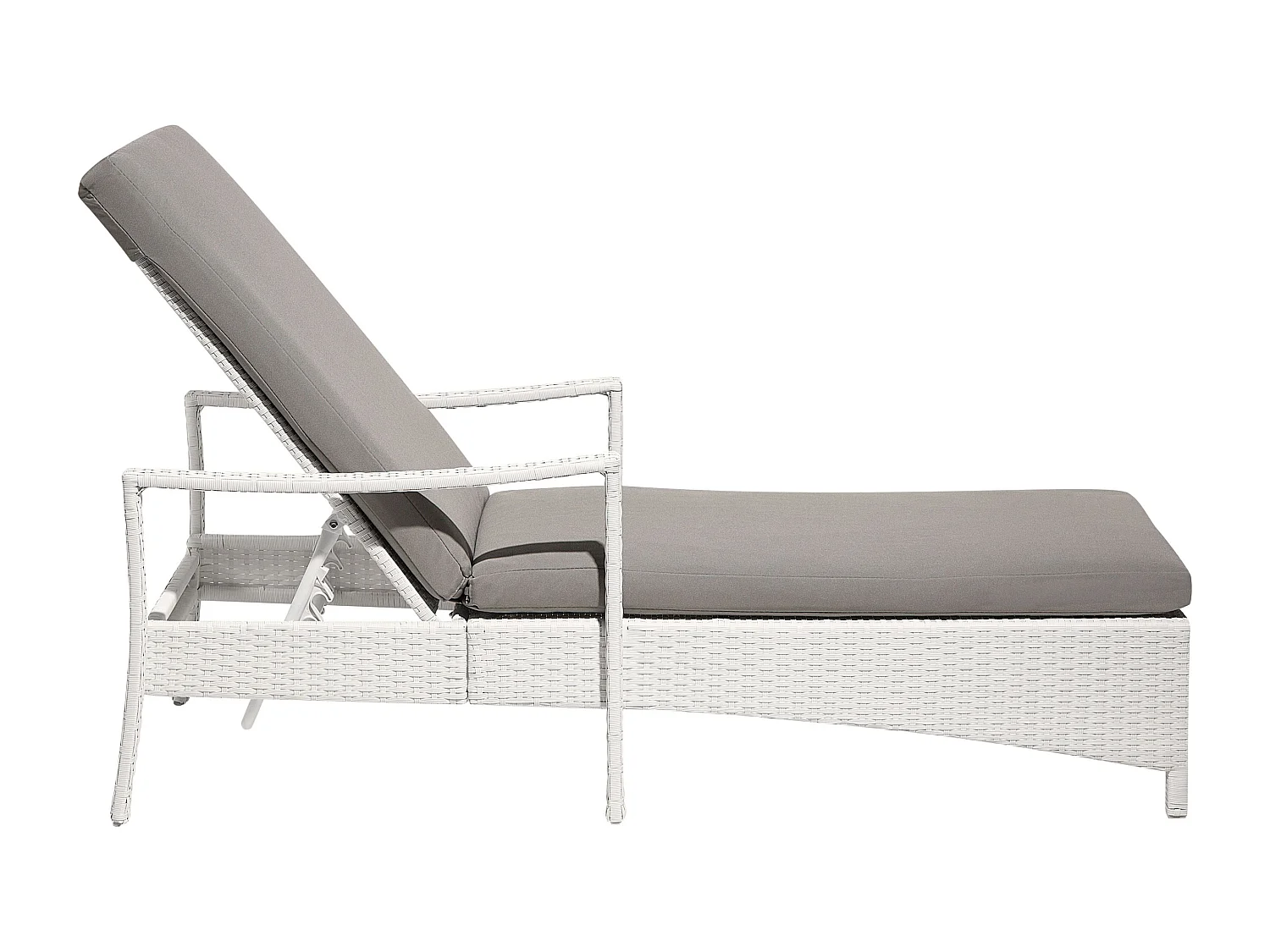 Sonnenliege mit Kissen VASTO Polyrattan Weiss