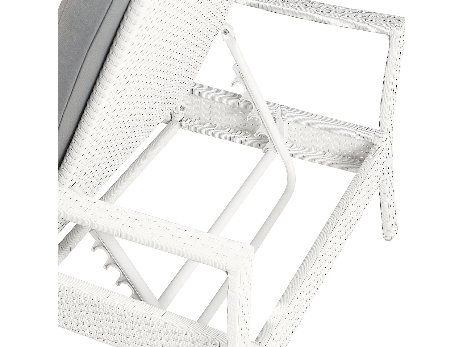 Sonnenliege mit Kissen VASTO Polyrattan Weiss