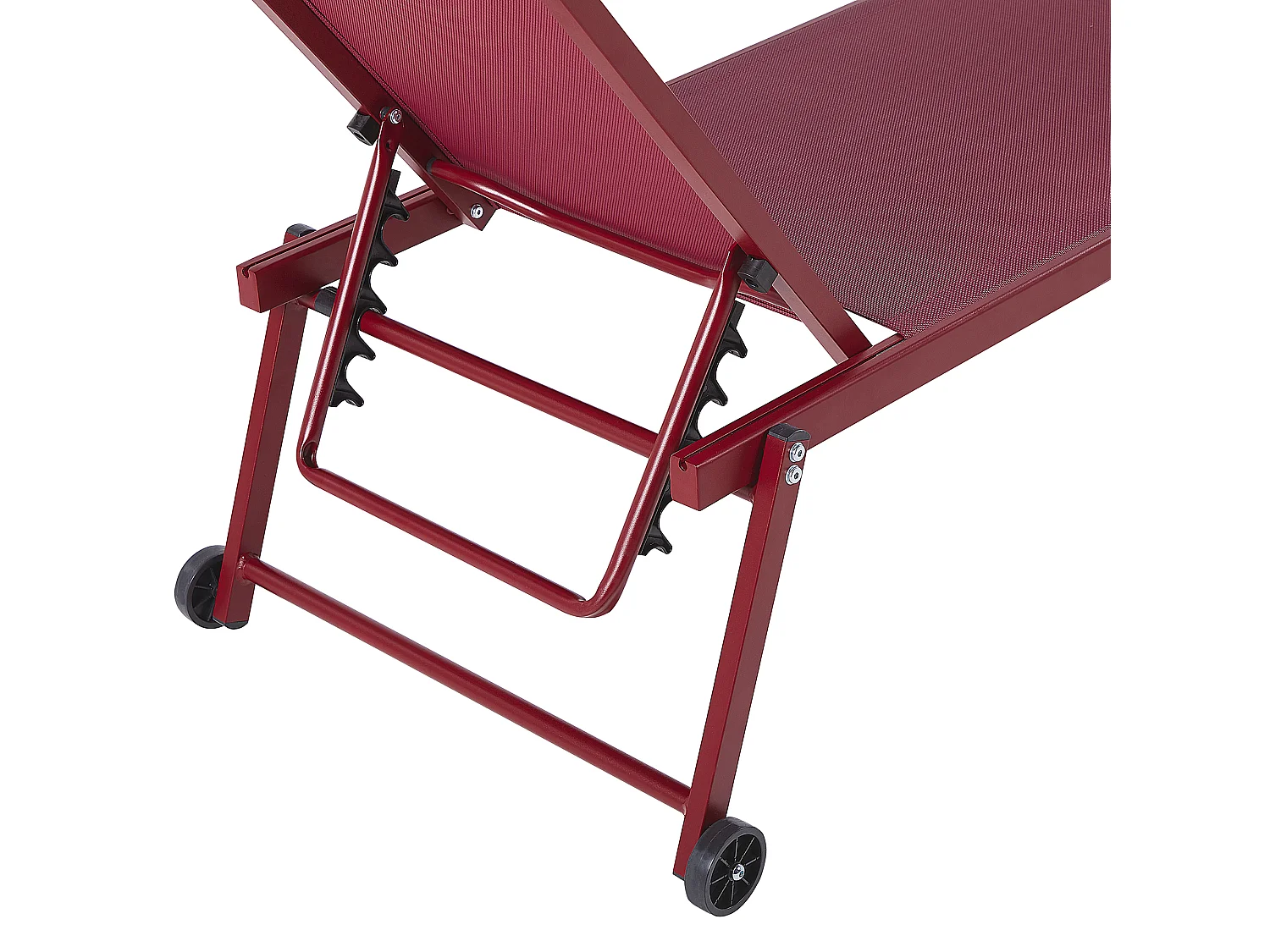 Sonnenliege Gartenliege mit Rollen Aluminium Textilbespannung Rot Portofino