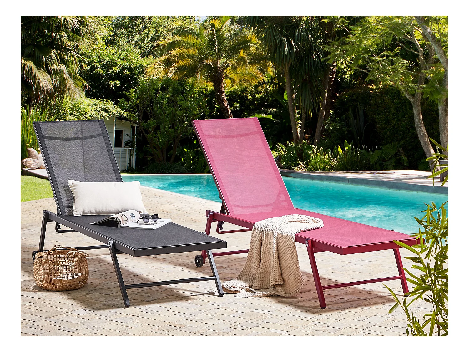 Transat PORTOFINO Métal Rouge Bordeaux