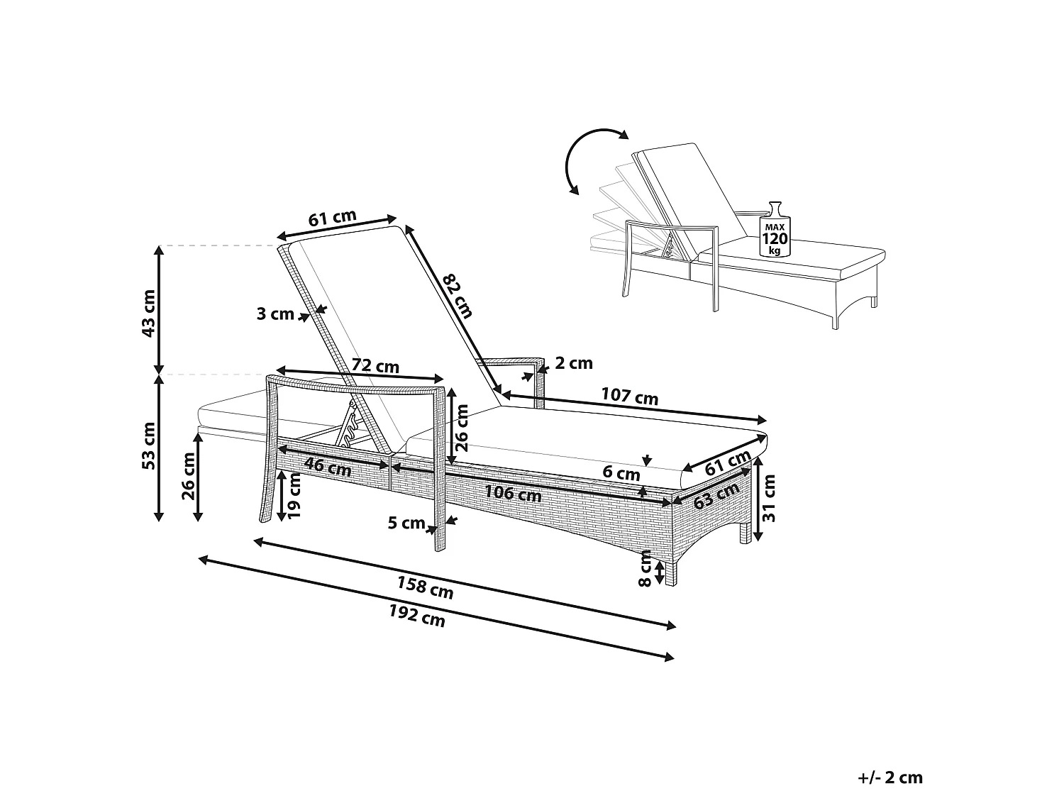 Transat avec coussin VASTO Taupe