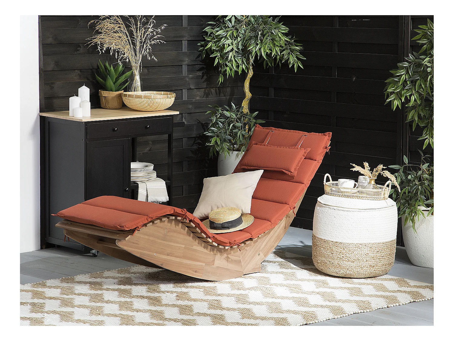 Transat avec coussin BRESCIA Acacia Rouge